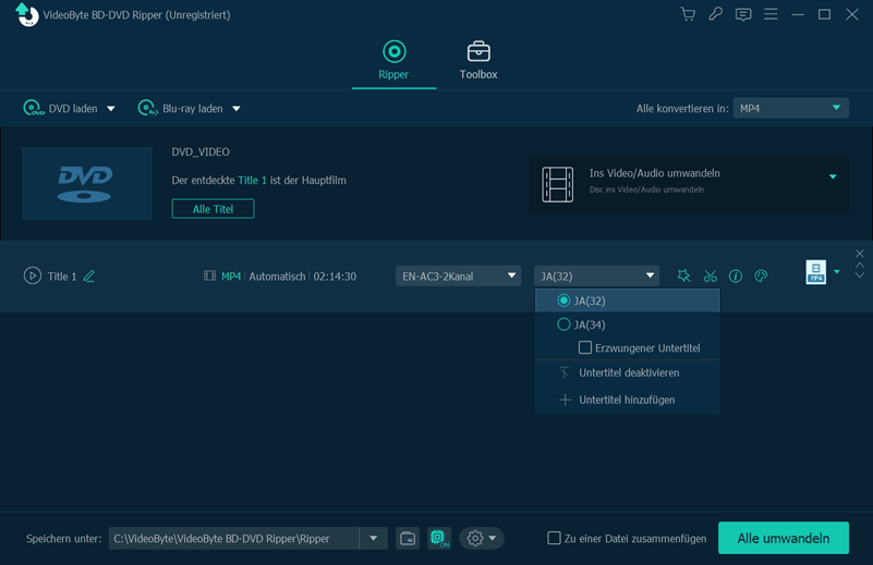 bd dvd ripper tonspur und untertitel