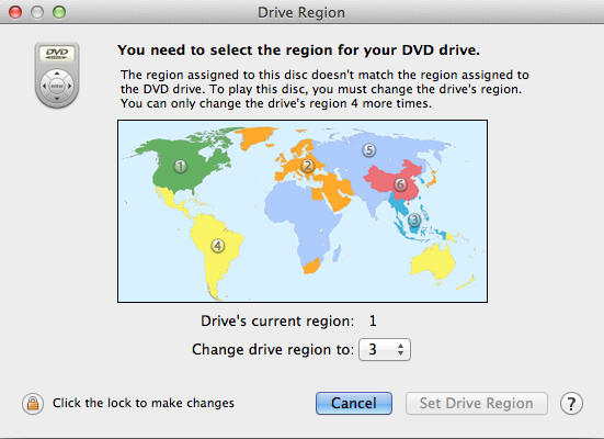 DVD-Regionscode auf Mac ändern
