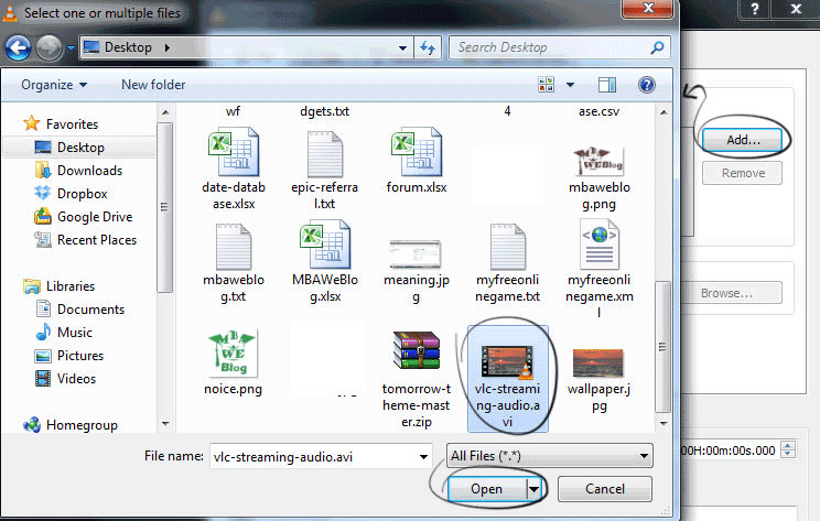 DVD Dateien in VLC hinzufügen