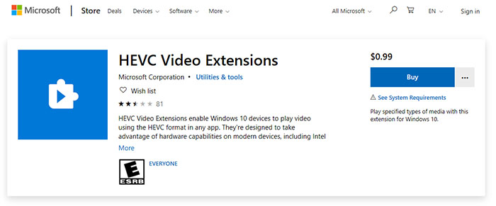 HEVC Video Extensions