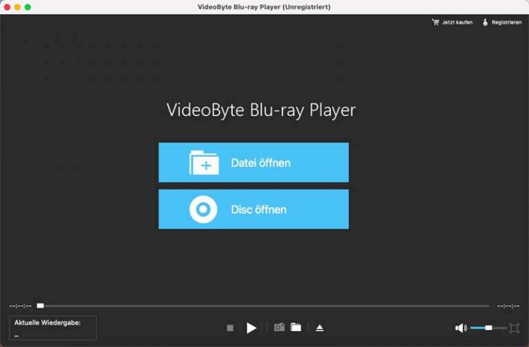 VideoByte Blu-ray Player Hauptoberfläche auf Mac