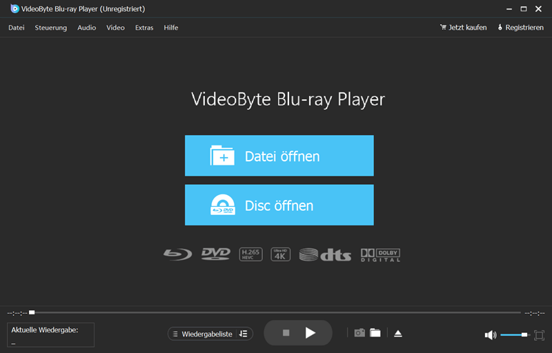VideoByte Blu-ray Player Oberfläche
