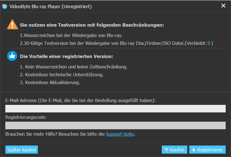 Player registrieren