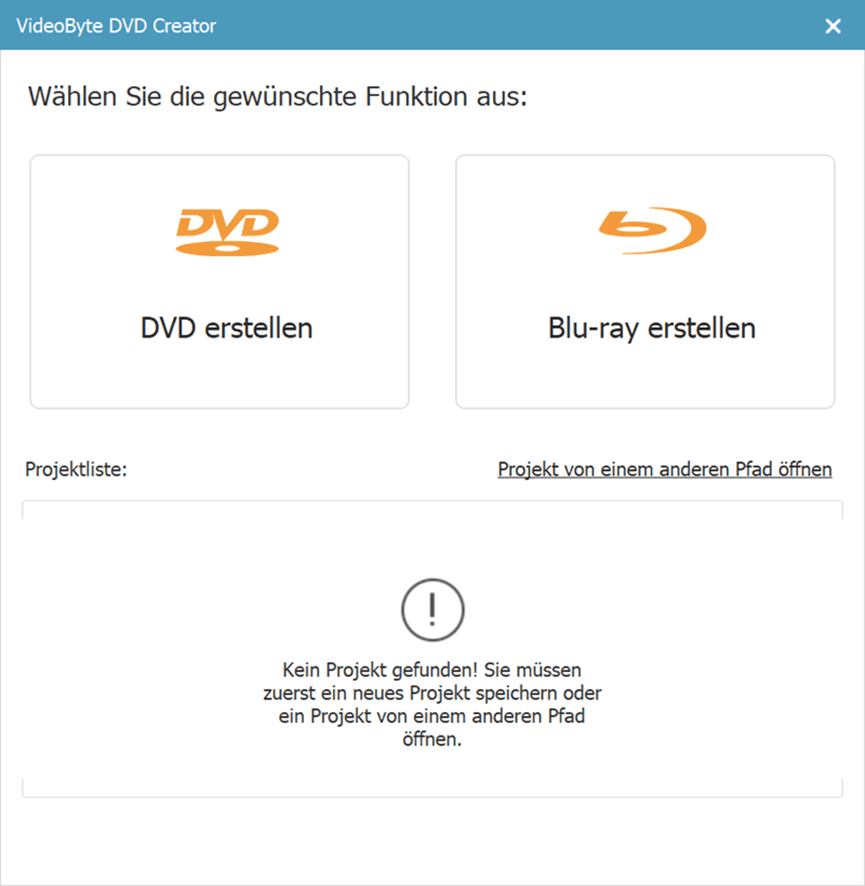 VideoByte DVD Creator Oberfläche